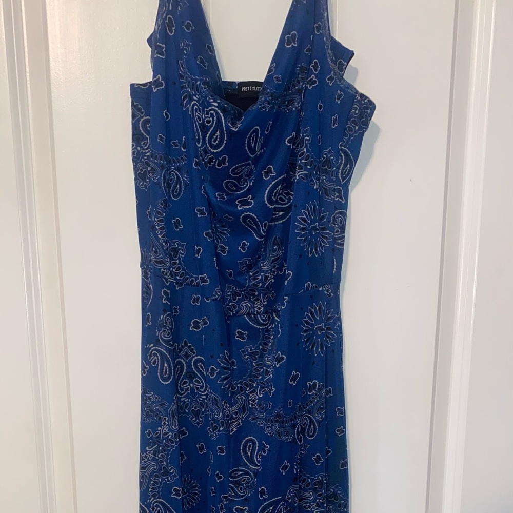 Elegant Blue Paisley jumpsuit